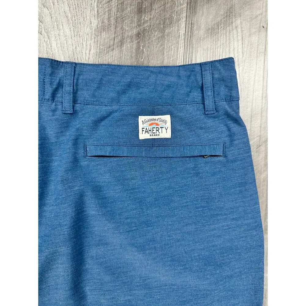 Faherty All Day Performance Shorts Blue — Size 35